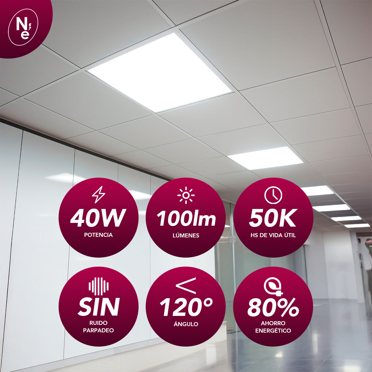 Pack de 6 Paneles LED 60x60 BACK LITE 40W - Luz Fría, Cálida y Neutra | 595x595mm"
