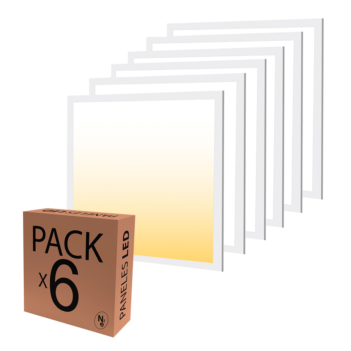 Pack de 6 Paneles LED 60x60 BACK LITE 20W - Luz Fría, Cálida y Neutra | 595x595mm