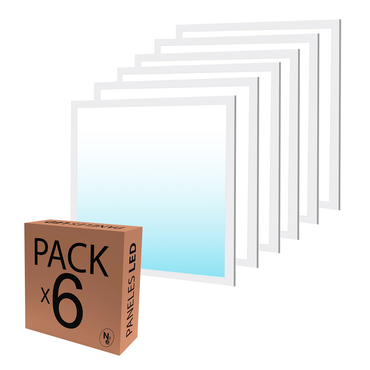 Pack de 6 Paneles LED 60x60 BACK LITE 40W - Luz Fría, Cálida y Neutra | 595x595mm"