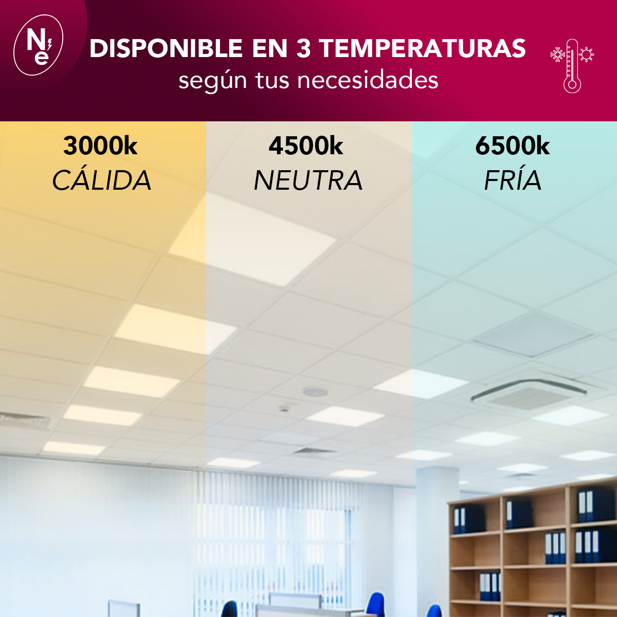 Pack de 6 Paneles LED 60x60 BACK LITE 40W - Luz Fría, Cálida y Neutra | 595x595mm"