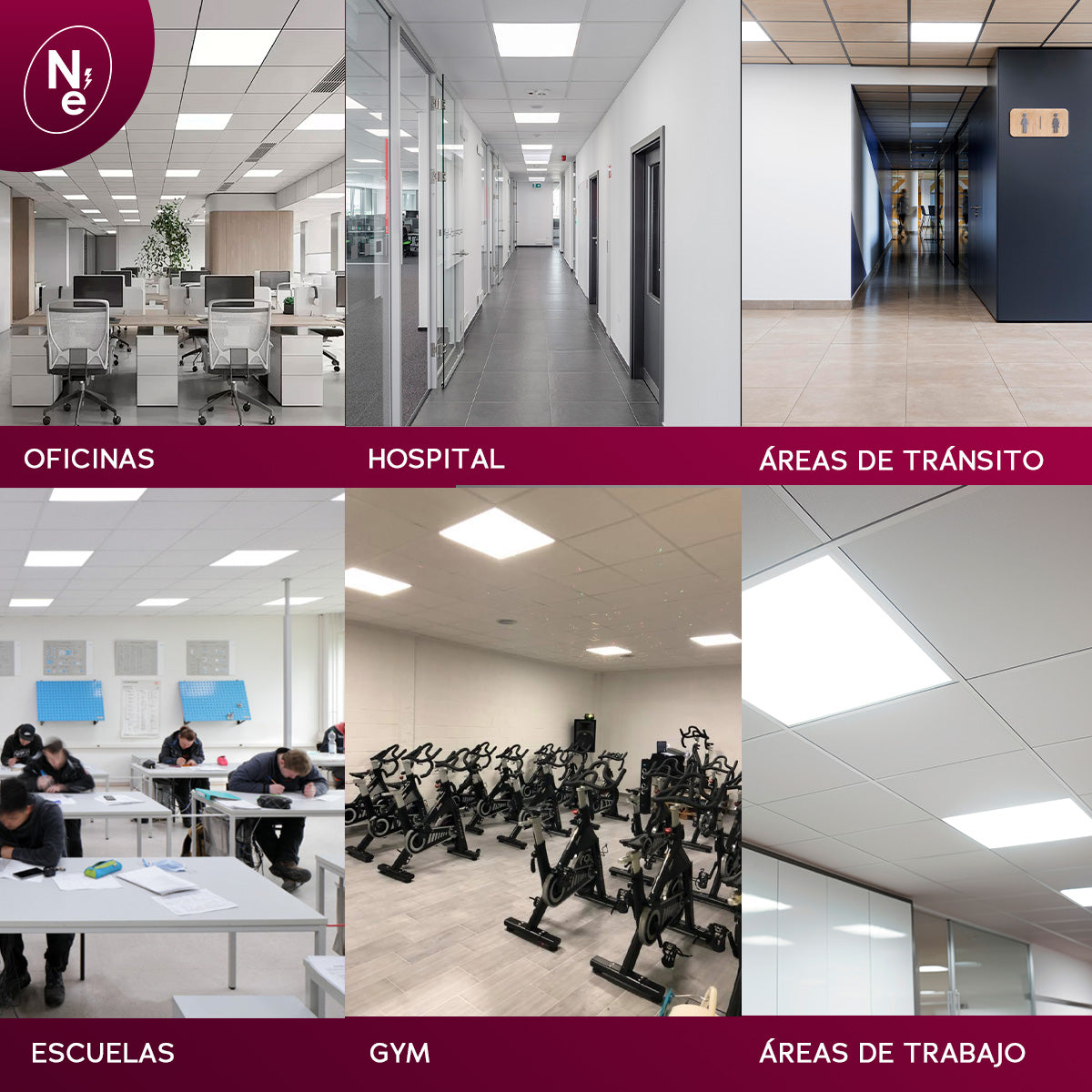 Pack de 6 Paneles LED 60x60 BACK LITE 40W - Luz Fría, Cálida y Neutra | 595x595mm"