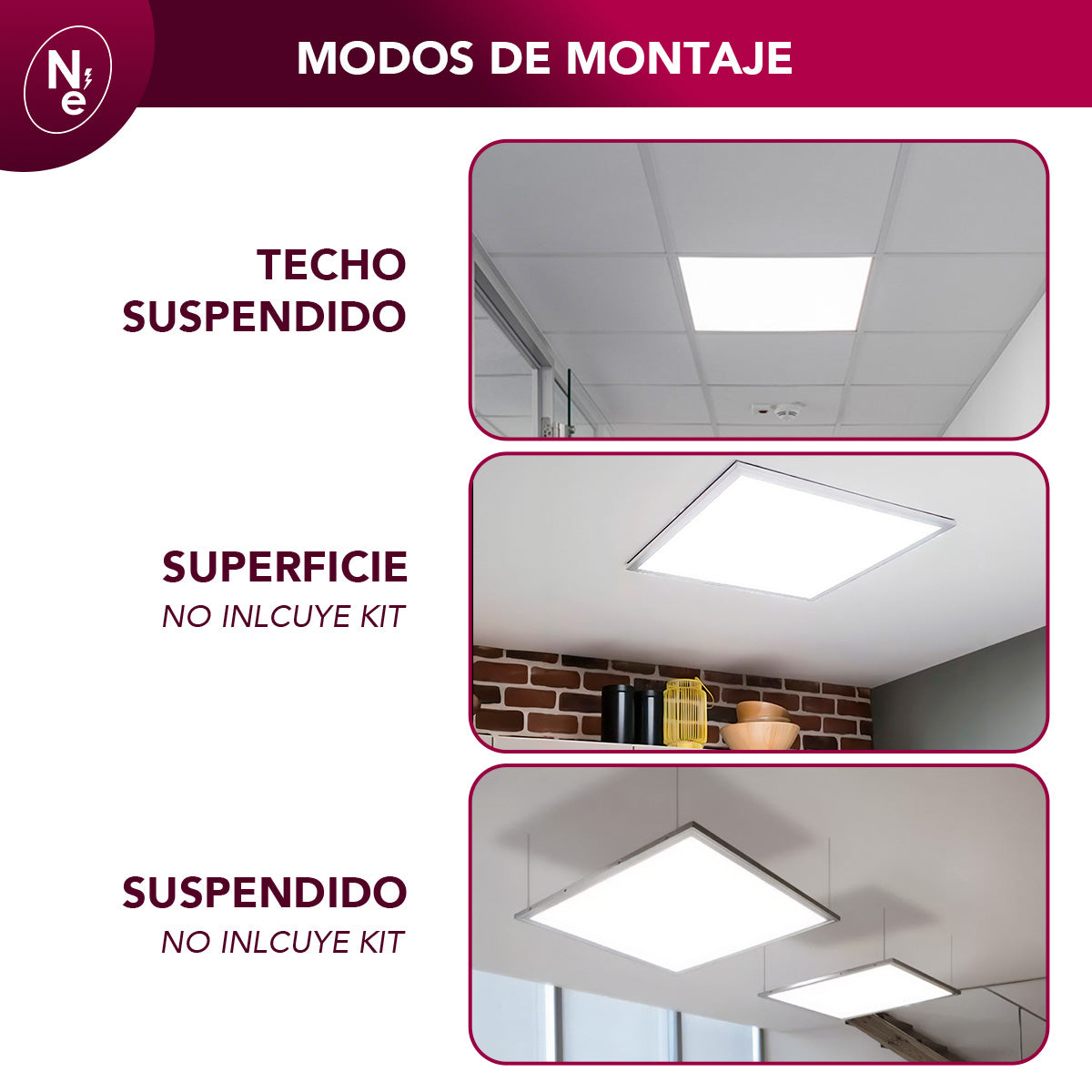 Pack de 6 Paneles LED 60x60 BACK LITE 40W - Luz Fría, Cálida y Neutra | 595x595mm"