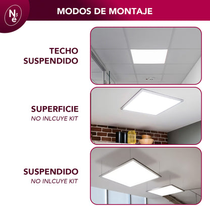 Pack de 6 Paneles LED 60x60 BACK LITE 40W - Luz Fría, Cálida y Neutra | 595x595mm"
