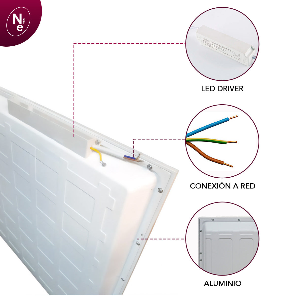 Panel LED 24W CARIBE para embutir - Luz Fría, Cálida y Neutra | 293X293mm"